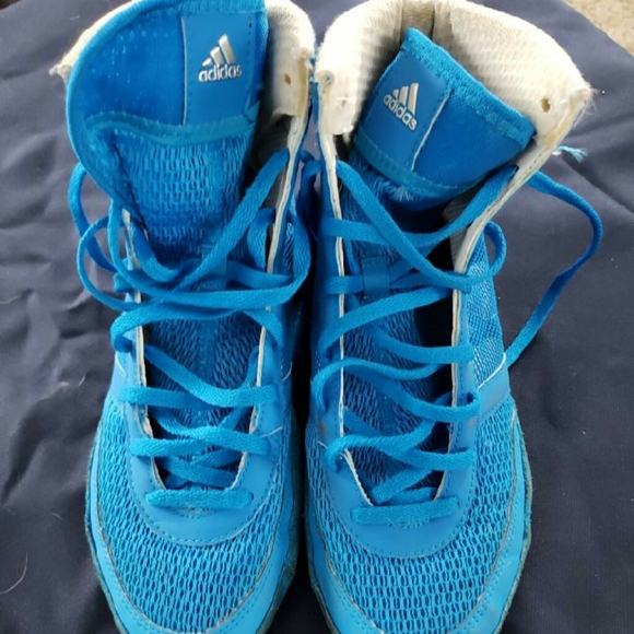 blue adidas wrestling shoes
